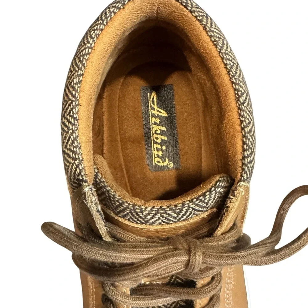 Arkbird Chukka Boots Mens 8‎ Tan EXCELLENT Leather Lace-up High Top Sneakers